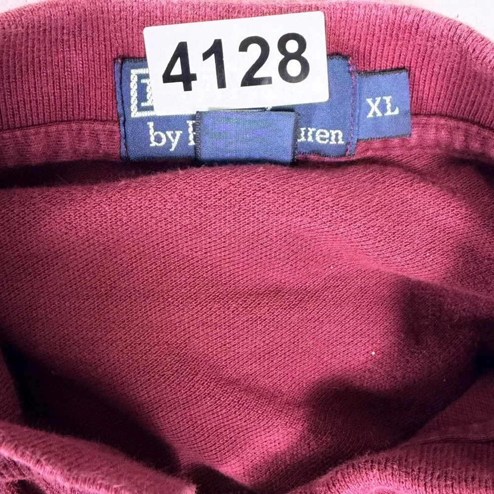 Vintage Polo Ralph Lauren Polo Shirt Men XL Maroon Long Sleeve Classic Pony Golf